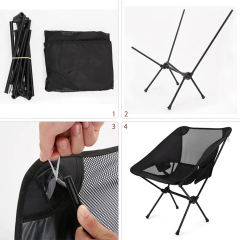YOHO Outdoor folding portable lightweight camping fishing lazy leisure backrest beach moon fishing chair with back with bag