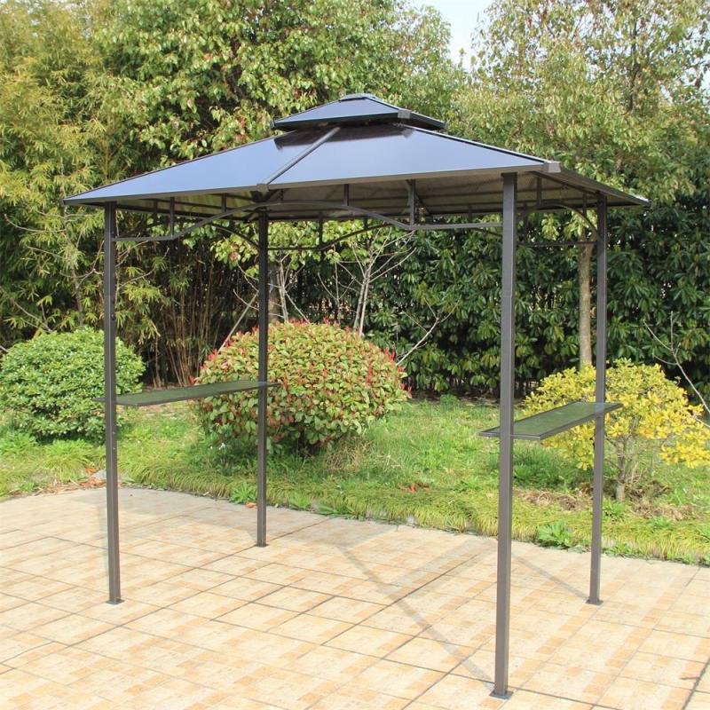 Outdoor aluminium garden gazebo with nets and curtains outdoor patio gazebo with hardtop