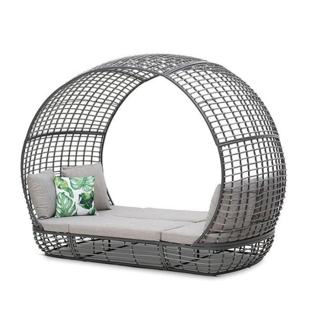 All weather Patio furniture luxury garden rattan gazebo sun beds beach daybed rattan cane furniture
