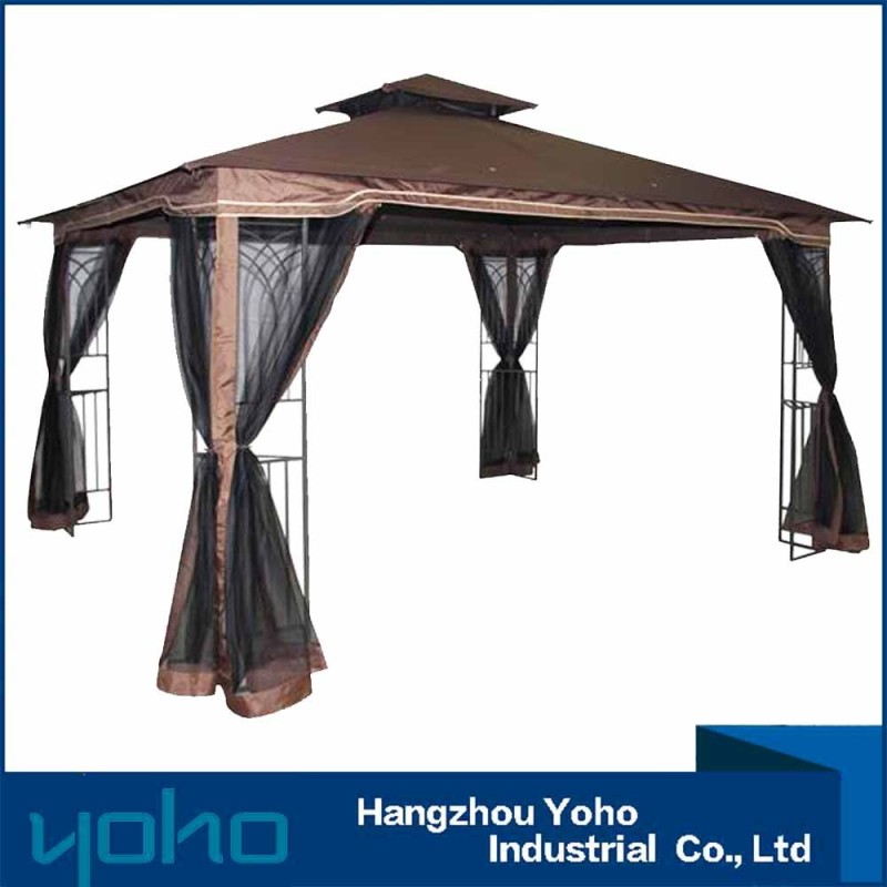 Most popular outdoor metal and garden mosquito gazebo with double roof
