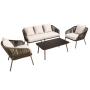 YOHO Outdoor garden luxury Rattan furniture wicker couch conversation corner sectional sofa with cushion