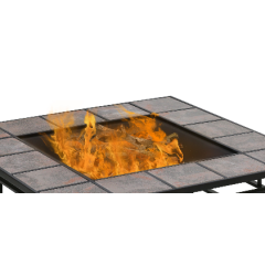 Steel fire pit tabke with Aluminum Chair ceramic tile top 5pcs outdoor fire pit set family gathering patio party BBQ Burner