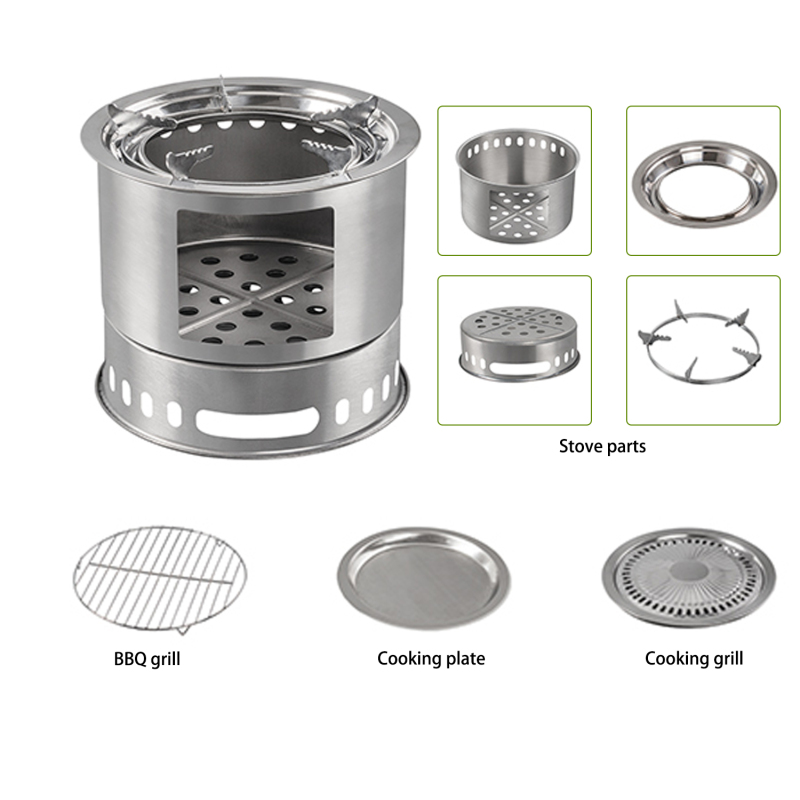 Outdoor climbing Camping heating stoves stainless Fire Pits Portable garden Backyard party bbq Smoke-less  Double Flame Fire Pit