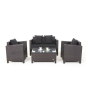 Outdoor casual conversation set leisure rattan table and chair 4pc studio couch