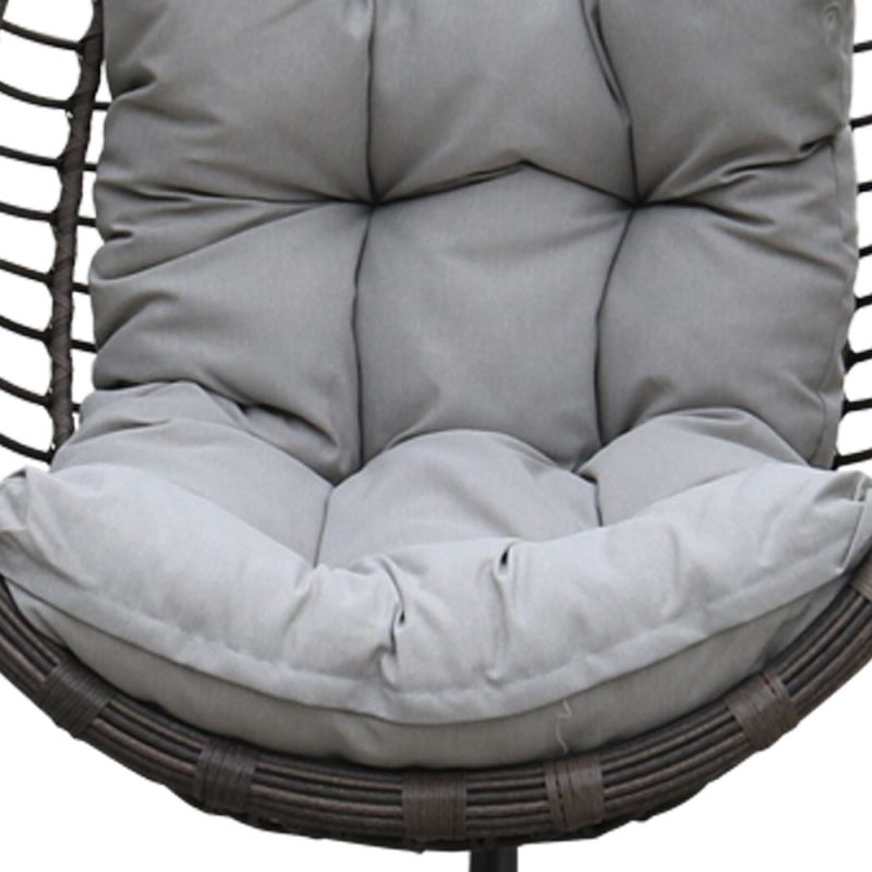 Outdoor and Indoor Garden Steel Rattan Patio Hanging Egg Swing Chair Set