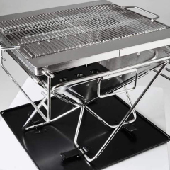 YOHO New design Outdoor Fire pit Garden Patio Mobile square stainless steel charcoal /gas fuel barbeque  BBQ grill