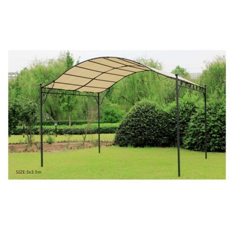 Outdoor 3*3 square garden rattan wrought iron folding gazebo
