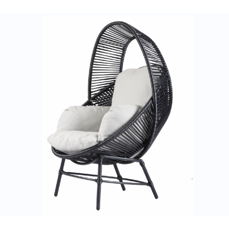 Yoho Hot sale Full KD Aluminum Rattan Egg swing chair Garden Bedroom hanging egg chair with stand