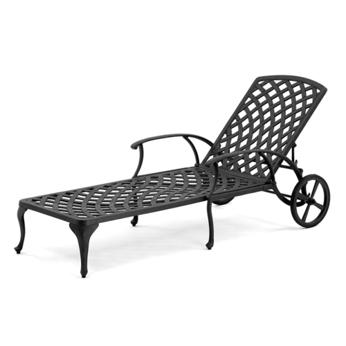 Outdoor Patio Cast Aluminum Furniture beach pool chairs sun lounger swimming pool side lounge with wheels