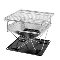 Picnic camping folding stainless steel outdoor party BBQ grills Korean style wood/charcoal burning portable BBQ