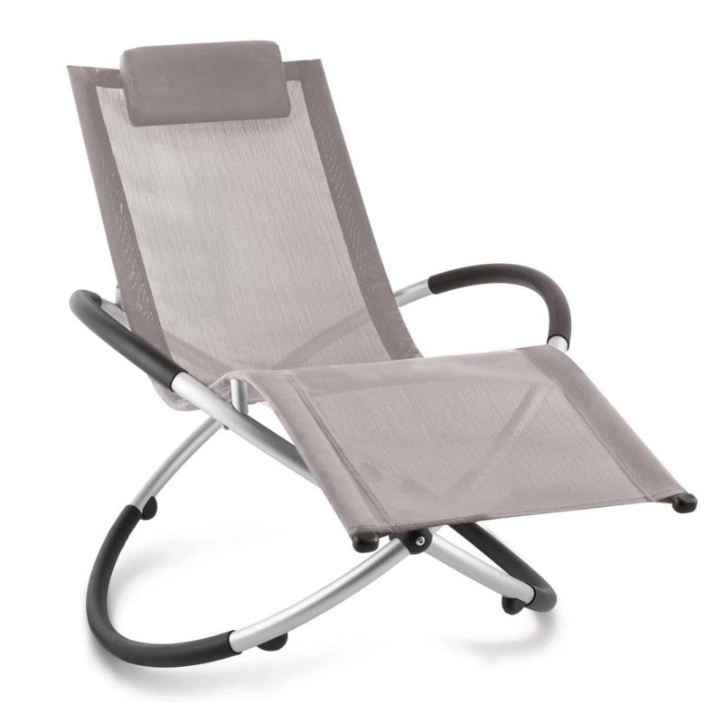 Outdoor aluminum orbital foldable lounger beach chairs with pillow recliner zero gravity KD rocking lounger rocking chair
