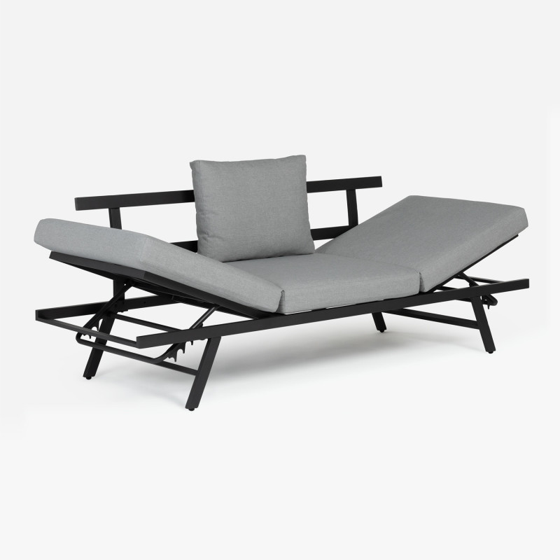 New Design Magic 3-in-1 design Daybed Outdoor Garden Aluminum Frame Furniture Multi-function Three Seat Sofa Set
