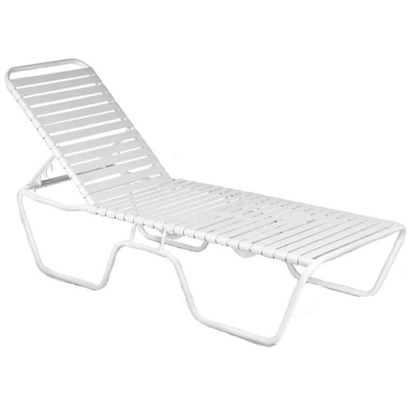 Modern Outdoor Strap Chaise Lounge Aluminum Frame Sun Lounger Garden Patio PVC Outdoor Furniture Swimming Pool Chaise Lounger