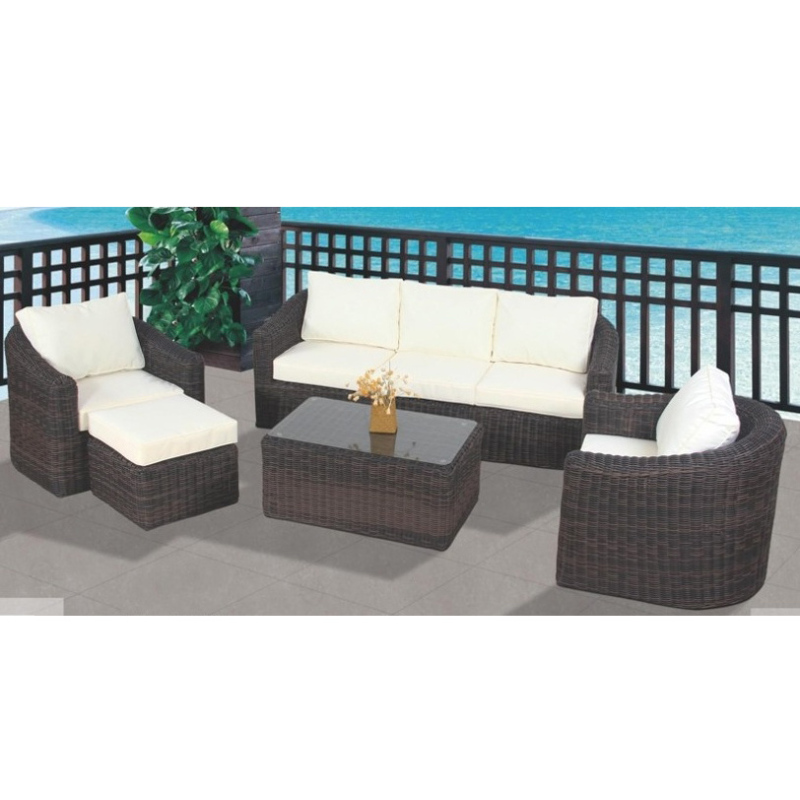 Outdoor 4pcs Luxury rope sofa set garden single sofa furniture leisure chair