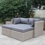 Wholesale outdoor rattan soft patio lazy rattan sectional sofa furniture set bed Outdoor multifunctional sofa set