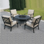 wholesale KD luxury outdoor garden patio furniture aluminum frame rattan All Weather dinning sofas set