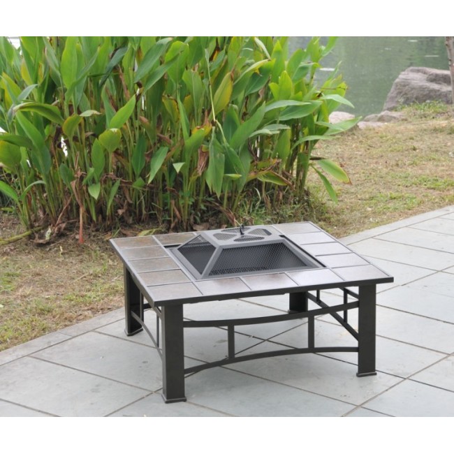 Cover round endless summer steel propane outdoor furniture fire pit table