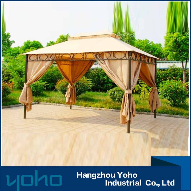 Most popular outdoor metal and garden mosquito gazebo with double roof