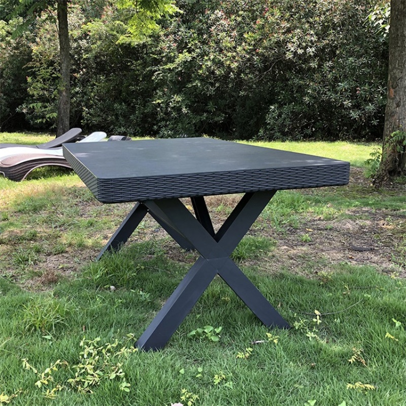 Outdoor Garden Patio rectangular plastic resin dining table