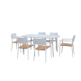 Outdoor Metal Comfortable Furniture 1pc Table and 6pcs Chairs Dining Sets Aluminum for Garden Patio Leisure  use