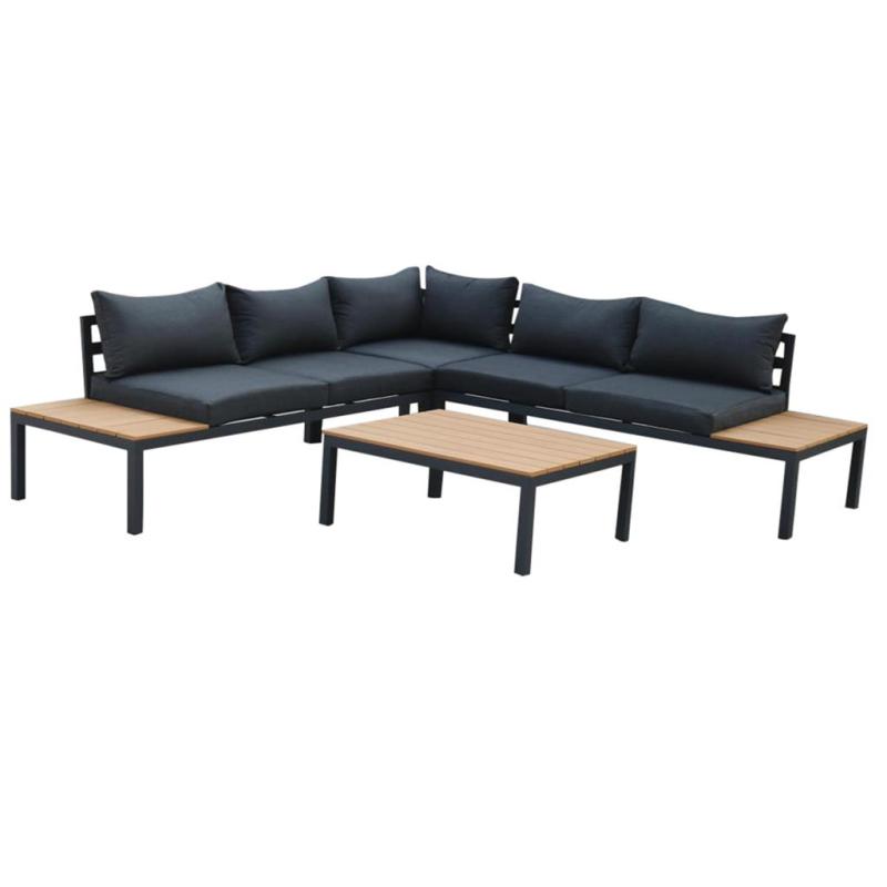 Yoho Hot Sale KD Aluminum Frame Plywood 4pc Sofa Set Outdoor furniture Garden Set L shape Garden Sofa Set Outdoor Furniture