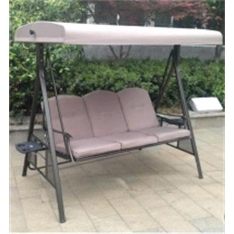 Outdoor patio swing chair hanging garden swing chairs set three seat metal swing for adult