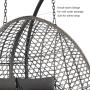 Yoho High Quality Double swing chair 2 seat Rattan Wicker Egg hanging chair with 220kgs loading capacity