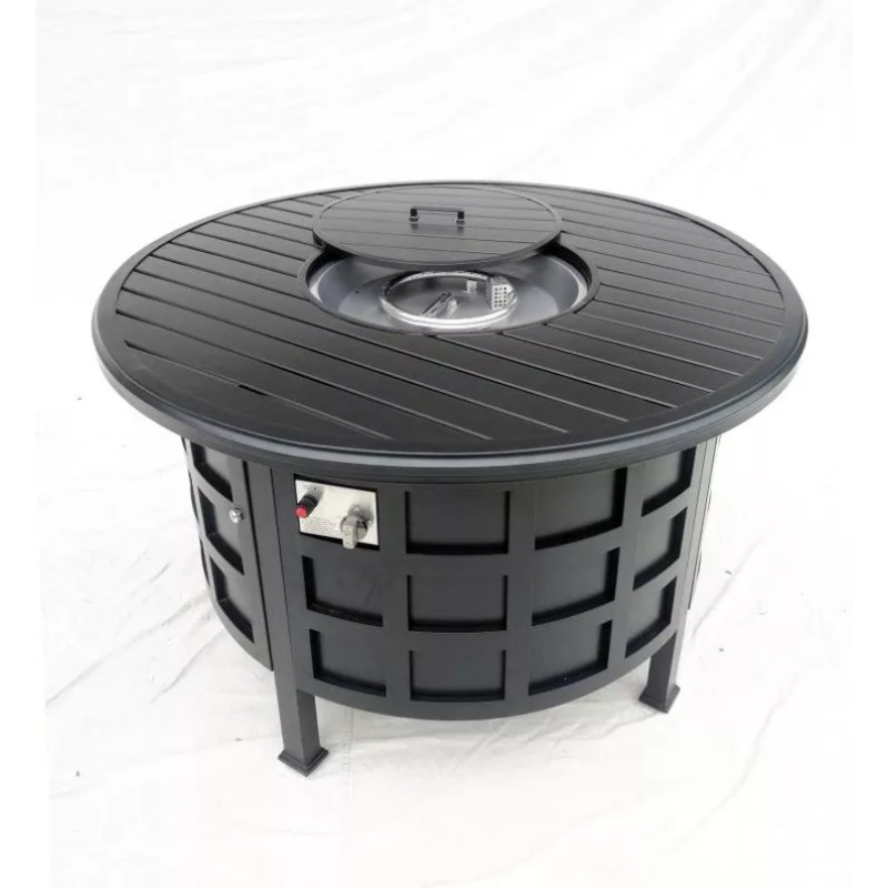 Yoho High End China safety backyard metal cast aluminum Fire Pit Furnace Gas Smokeless Heater Fire Pit Table