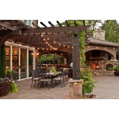 Castle Fort Club Luxury Outdoor Furniture Full Cast Aluminum Frame Luxury Outdoor Table And Chair Dining Set