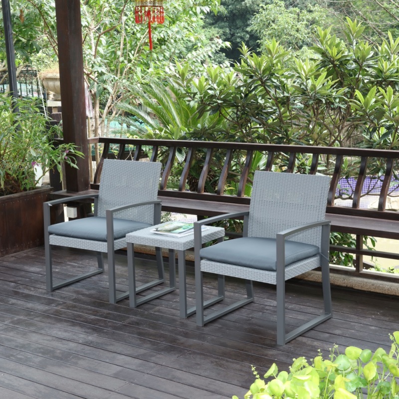 Outdoor PP metal Garden furniture bistro set table and chair set