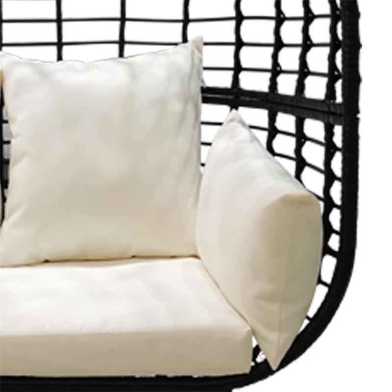 Wick rattan double egg chair stable soft swing adult hanging egg chair for leisure