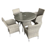 Luxury Outdoor rattan furniture patio dining table and chair set wicker patio 5 PCS Outdoor Dining Set
