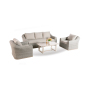 Outdoor garden luxury Rattan furniture wicker couch conversation corner sectional sofa with cushion