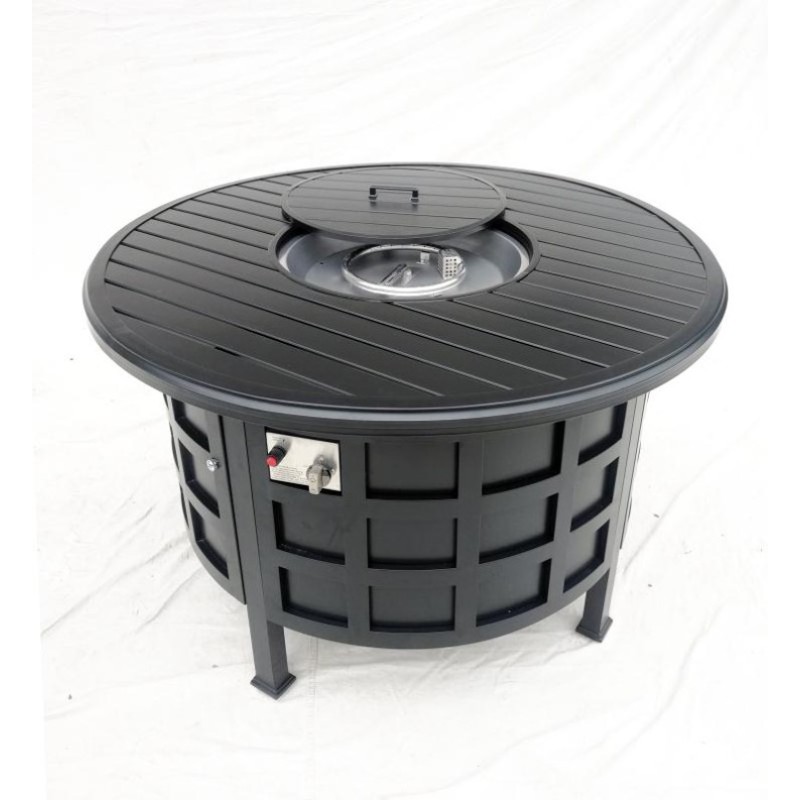 Yoho High End Outdoor Gas Fire Pit Table Patio Industrial Style Cast Aluminum Fire Pit Fireplace Smokeless Heater Fire Pit Table