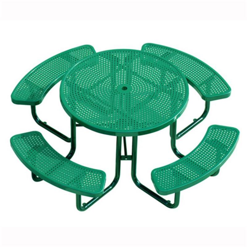 Useful  Outdoor One-piece Table And Chair Design For Picnic steel Tables And Chairs