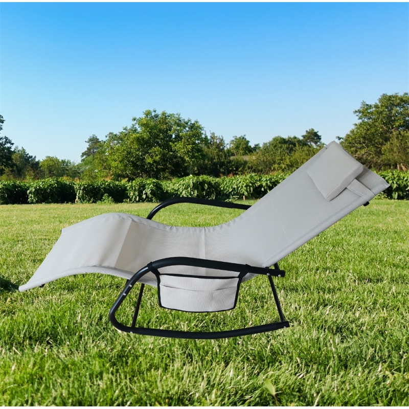 Garden Patio Zero Gravity Sun Relax Iron Rocking Lounger Best Sell Outdoor Outdoor Furniture Aluminum Sun Lounger Spring Chair