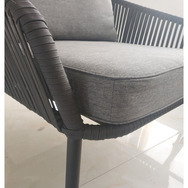 Yoho In Stock Aluminum KD Modern Outdoor Rope aluminum Furniture 4pc Conversation Set with Cushion