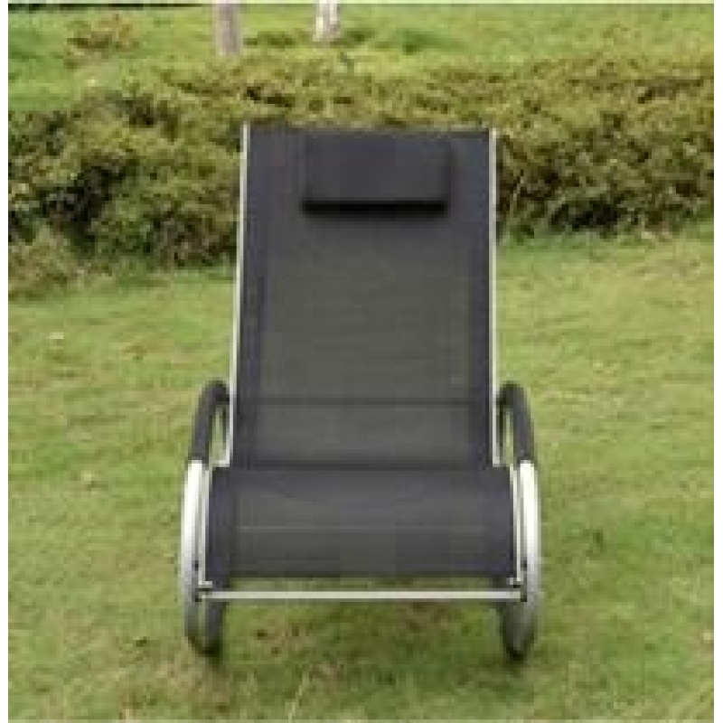 Full KD elliptical chaise lounger easily assemble without tools sun beach chair