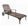 Garden patio outdoor beach poolside cast aluminum furniture sun lounger chair set with wheels