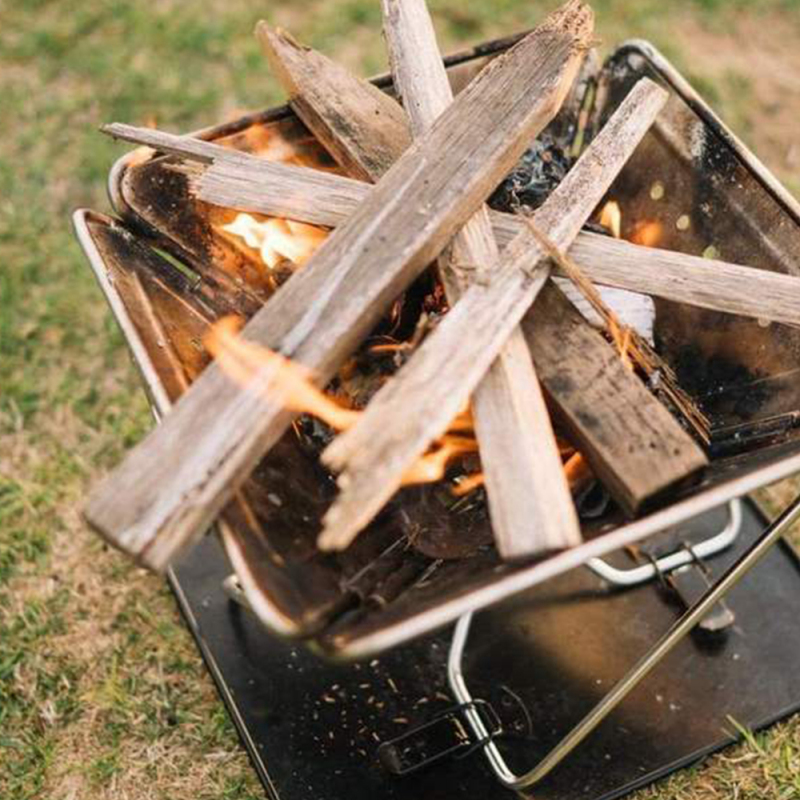 YOHO Hot sale Korean Camping BBQ Grill Wood/Charcoal burning Folding Outdoor Hiking Stainless Portable Adjustable BBQ Grills