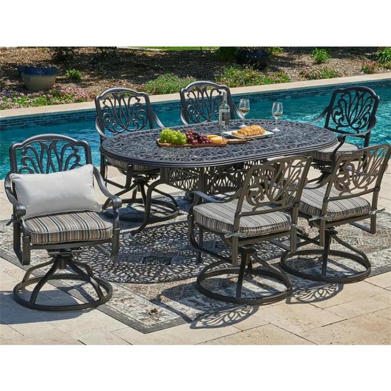 Outdoor Indoor Cast Aluminum Luxury Dining Table Streaching garden extend dining  table