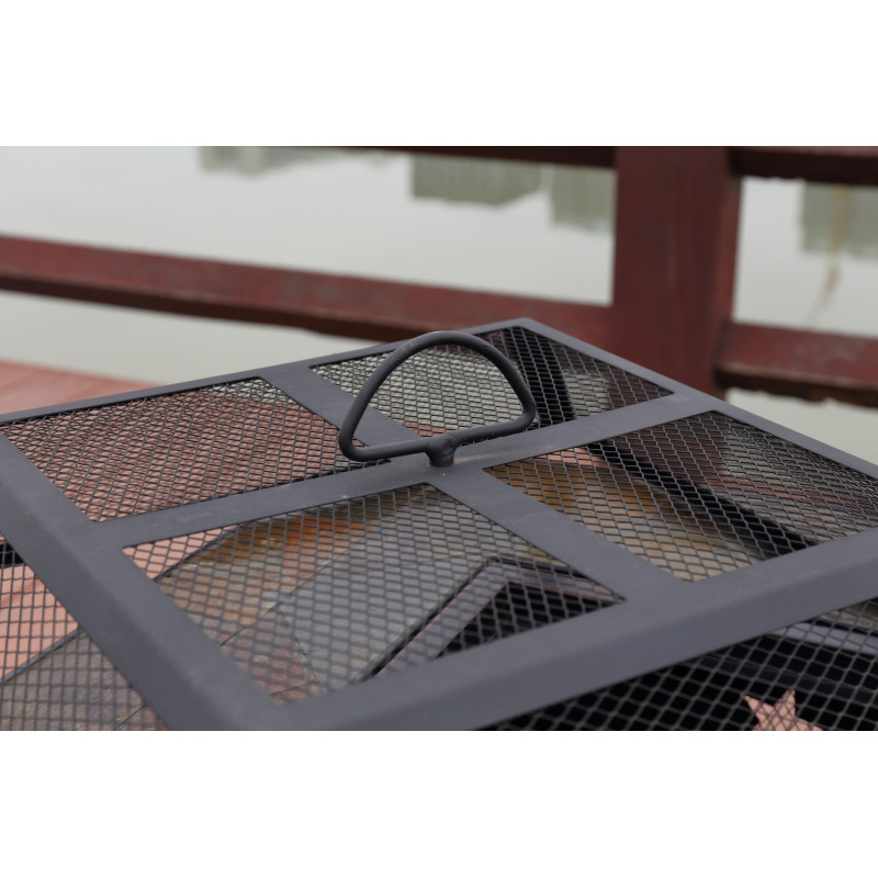 Outdoor garden 34 inch square steel  moon star pattern charcoal wood  fire pit