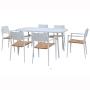 Patio Furniture Dinning Table with Six Arm Chairs Aluminum Seaweed  Vine Dining Table Set