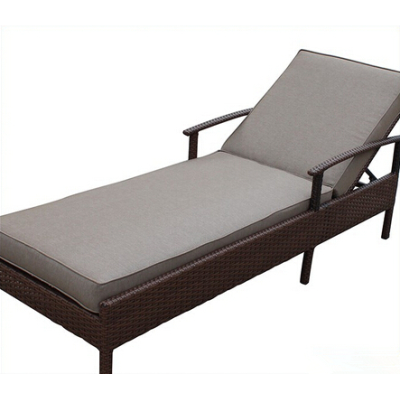 Outdoor KD Aluminum PE wicker rattan sun lounger with wheel beach pool garden sunlounger