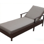 Outdoor KD Aluminum PE wicker rattan sun lounger with wheel beach pool garden sunlounger
