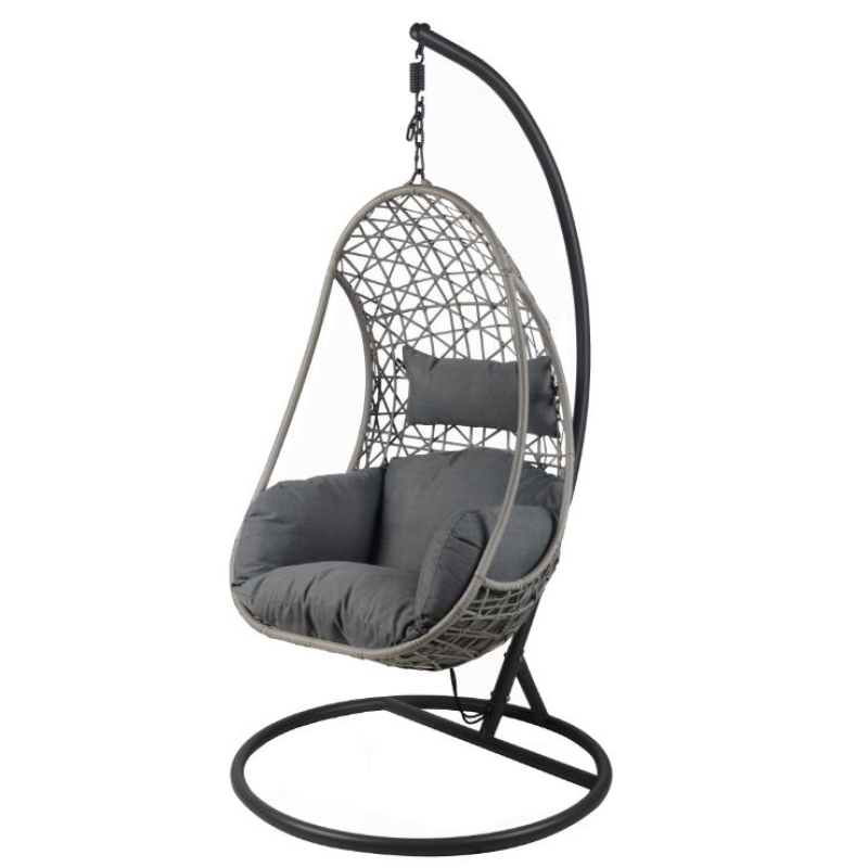 Outdoor Rattan Wicker Furniture Patio Egg Chair With Steel Hanging Egg Chair