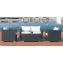 Outdoor All weather faux rattan sofa set Luxury Modern wricker rattan chair Patio benches with table