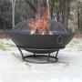 YOHO round fire pit grate with lids outdoor wood burning