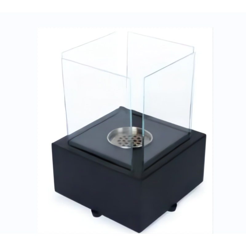 YOHO Indooe Ethanol Table Top Fire pit bio ethanol burner fireplace Indoor easy carry warming Fire Pit with glass cover