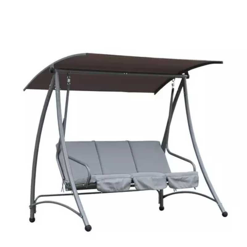 YOHO High  quality 3 Seats outdoor Hanging chair garden metal frame Patio swing chair with cushions canopy top replacement